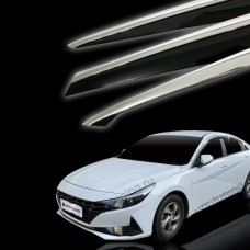 Дефлекторы с хромированной полосой Hyundai Elantra 2020 (CN7)
